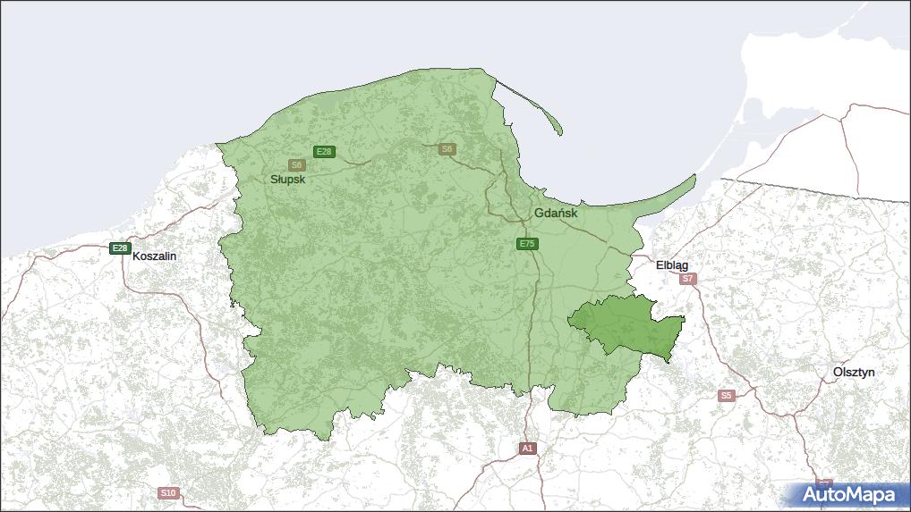 Powiat sztumski województwo pomorskie na mapie Targeo