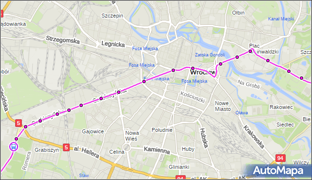 Rozkład jazdy tramwaju 4 na przystanku GRABISZYŃSKA (Cmentarz). MPKWroclaw na mapie Targeo
