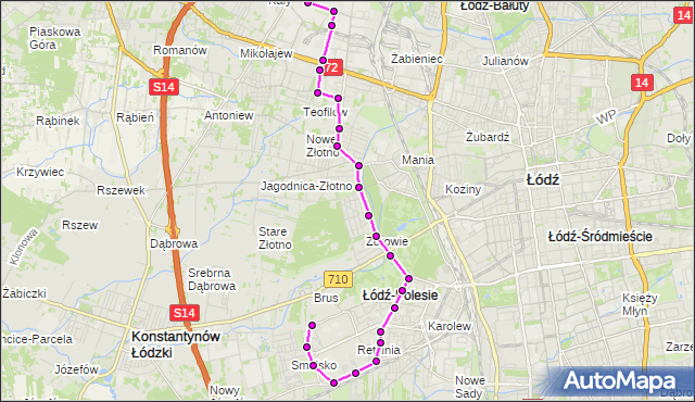 Rozkład jazdy autobusu 76 na przystanku Retkińska/Wileńska. MPK Łódź na mapie Targeo