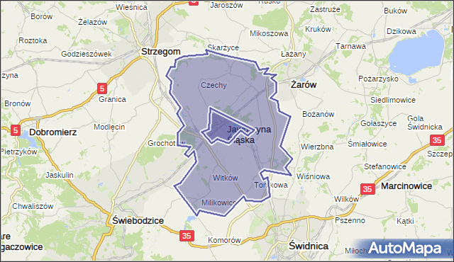Gmina Jaworzyna Śląska, powiat świdnicki, województwo dolnośląskie na