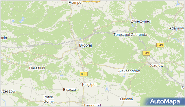 Gmina Józefów, powiat biłgorajski, województwo lubelskie na mapie Targeo