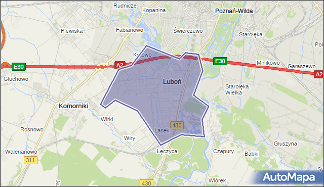 gmina Luboń - powiat poznański na mapie Targeo