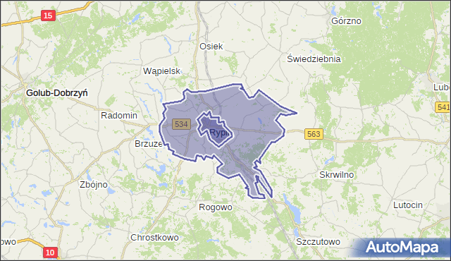 gmina Rypin - powiat rypiński na mapie Targeo