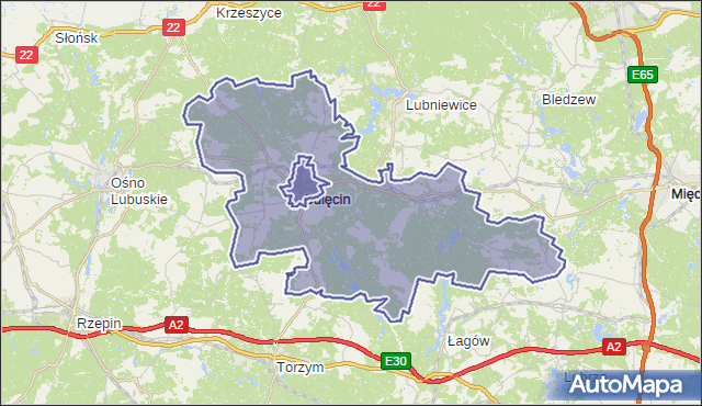 gmina Sulęcin - powiat sulęciński na mapie Targeo