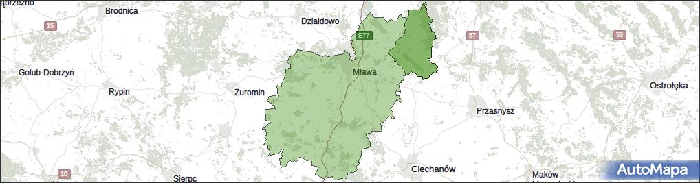 Gmina Dzierzgowo, powiat mławski, województwo mazowieckie na mapie Targeo