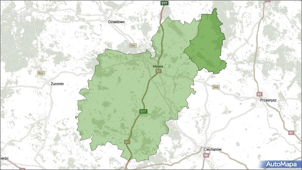 Gmina Dzierzgowo, powiat mławski, województwo mazowieckie na mapie Targeo