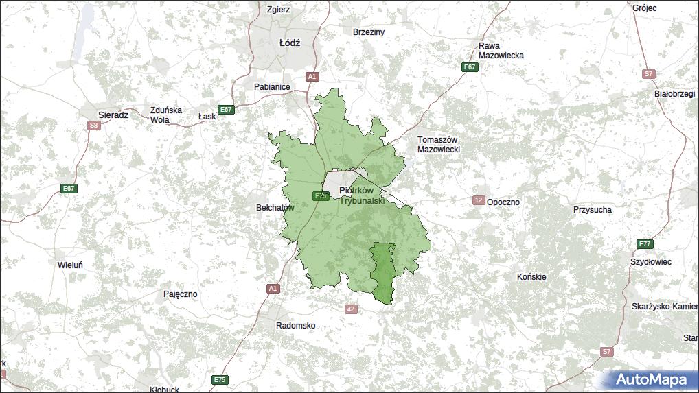 Gmina Ręczno, powiat piotrkowski, województwo łódzkie na mapie Targeo