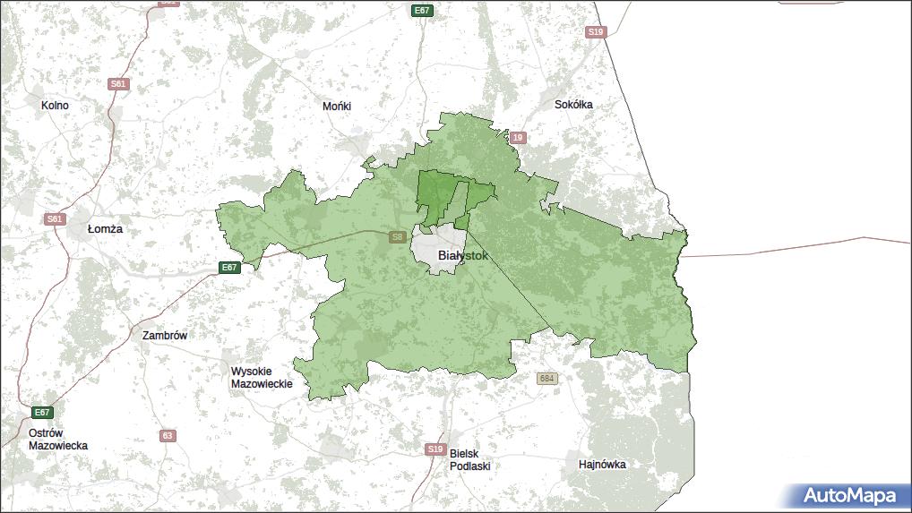 Gmina Wasilków, powiat białostocki, województwo podlaskie na mapie Targeo