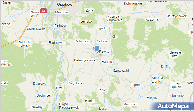 Mapa Radoszewice, Radoszewice gmina Siemkowice na mapie Targeo