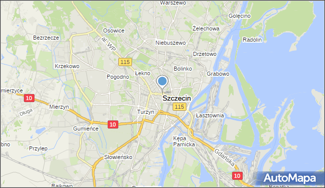 mapa Szczecina, Szczecin na mapie Targeo