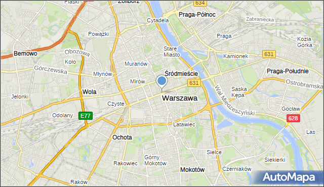 mapa Warszawy, Warszawa na mapie Targeo