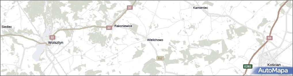 mapa Wielichowo, Wielichowo na mapie Targeo