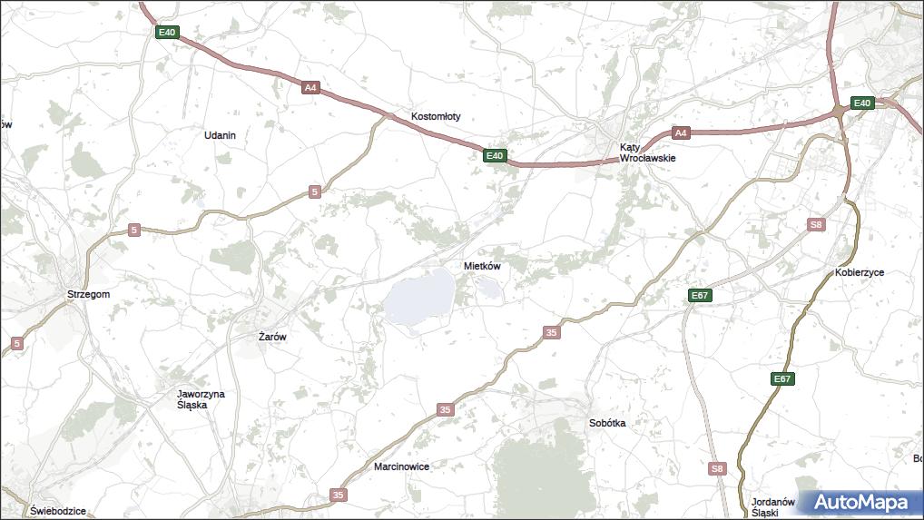 Mapa Mietków, Mietków na mapie Targeo