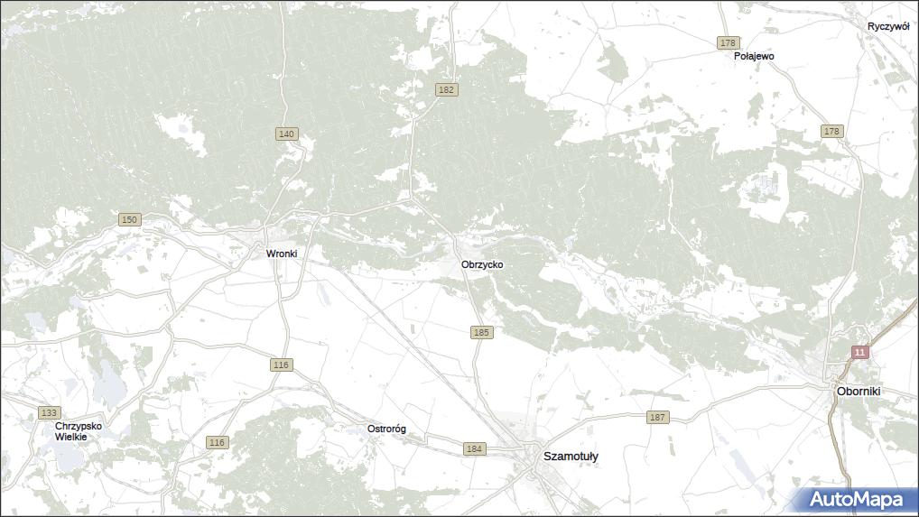 Mapa Obrzycko, Obrzycko na mapie Targeo