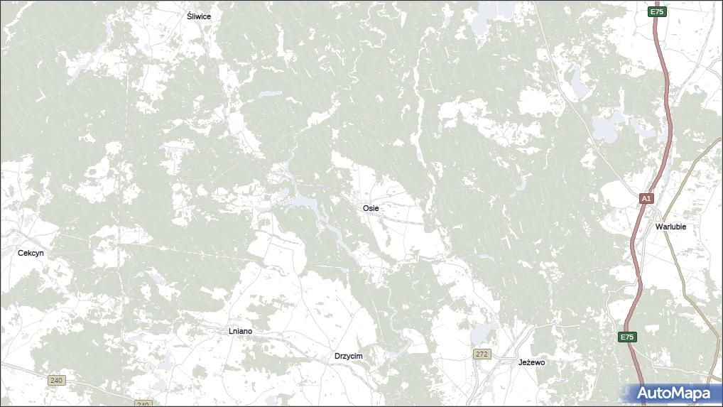 mapa Osie, Osie na mapie Targeo