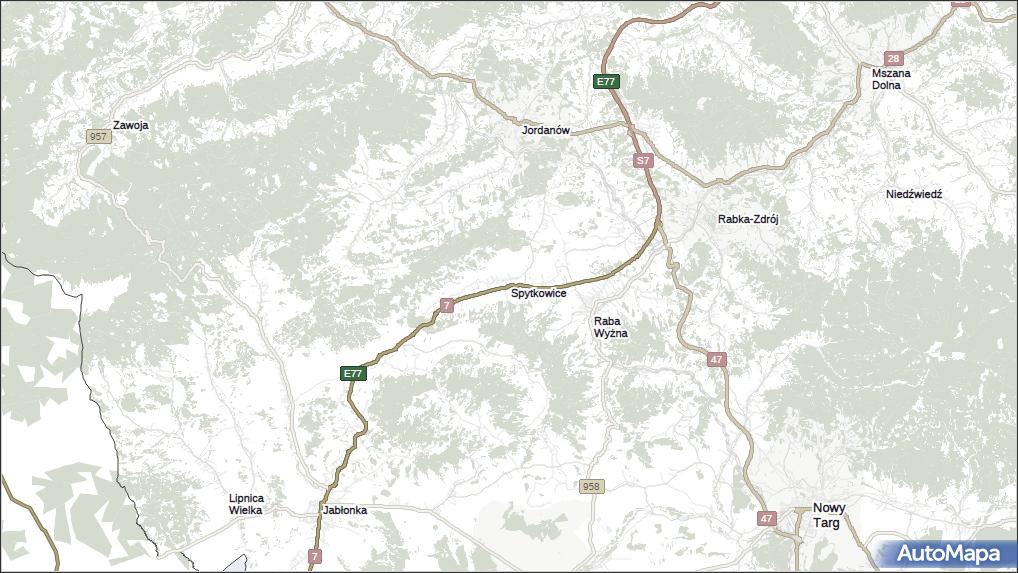 Mapa Spytkowice, Spytkowice powiat nowotarski na mapie Targeo