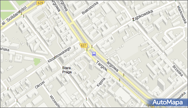 Przystanek ZĄBKOWSKA 04. ZTM Warszawa - Warszawa na mapie Targeo
