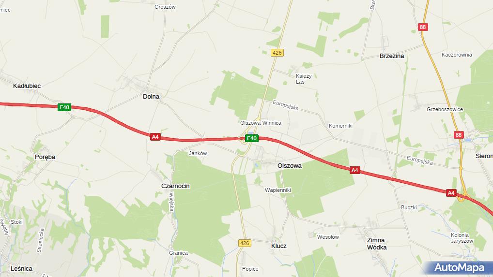 Kędzierzyn Koźle (Olszowa), A4, Olszowa - Węzeł drogowy