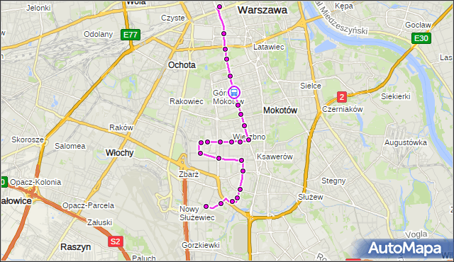 Rozkład jazdy autobusu N36 na przystanku MADALIŃSKIEGO 02. ZTM Warszawa na mapie Targeo