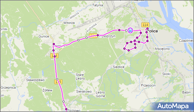 Rozkład jazdy autobusu 103 na przystanku Police Starostwo Powiatowe 11. ZDiTM Szczecin na mapie Targeo