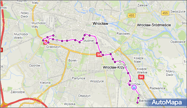 Rozkład jazdy autobusu 125 na przystanku BROCHÓW. MPKWroclaw na mapie Targeo