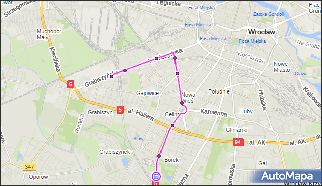 Rozkład jazdy autobusu 113 na przystanku KRZYKI. MPKWroclaw na mapie Targeo