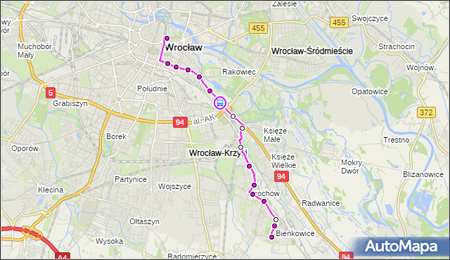 Rozkład jazdy autobusu 114 na przystanku KRAKOWSKA (Centrum handlowe). MPKWroclaw na mapie Targeo