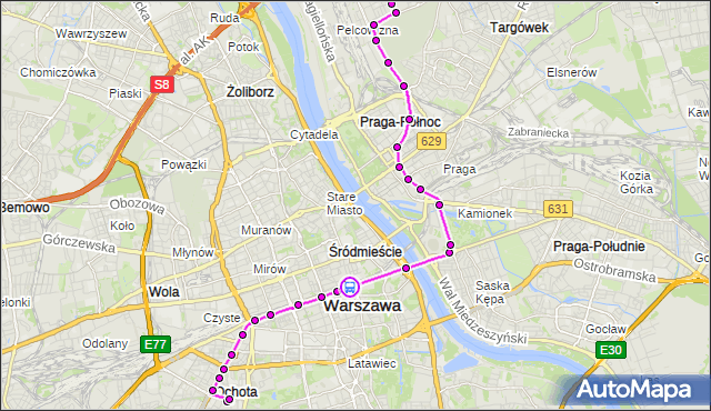 Rozkład jazdy autobusu 25 na przystanku MUZEUM NARODOWE 05. ZTM Warszawa na mapie Targeo